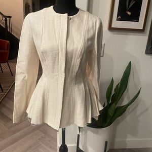 Theory Cream Peplum Blazer